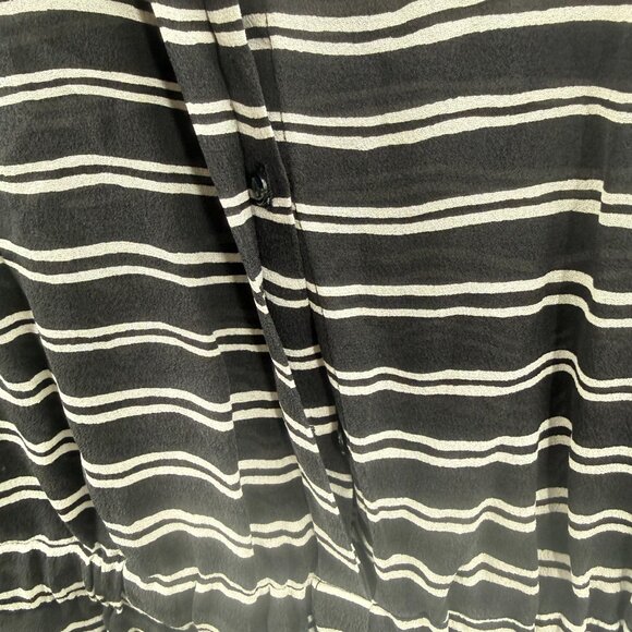 ALC Silk Striped Christopher drawstring dress black white Size 2 - Picture 8 of 14